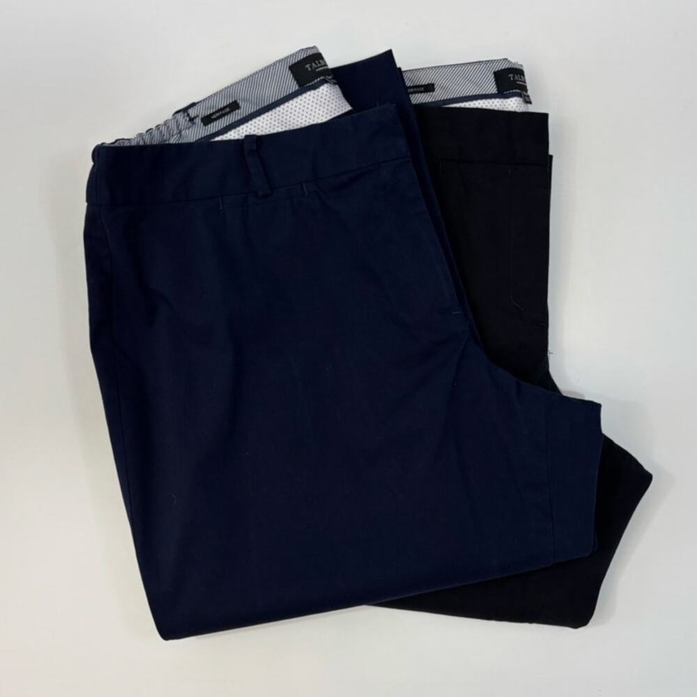 Talbot's Women's Heritage Pants Side Elastic Waist Ankle Crop Bundle of 2 16wP